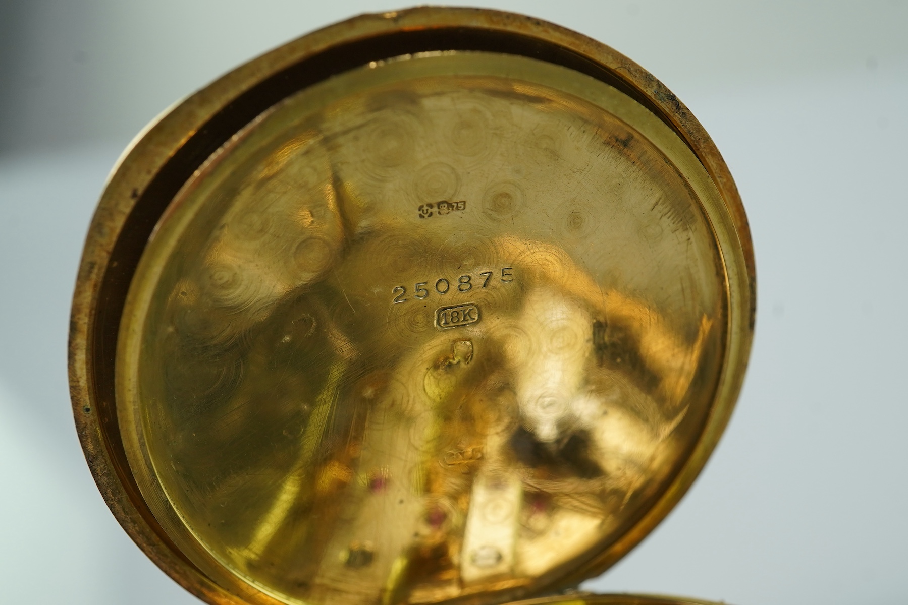An early to mid 20th century 18ct gold Vacheron & Constantin open faced keyless lever dress pocket watch